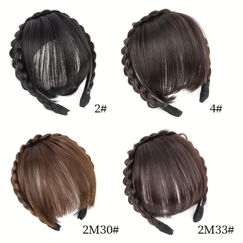 New Hair Accessories With Bangs Braids Headband Hair Extension High Temperature Synthetic Fiber Fake Hair For Women Daily Use Halloween Christmas