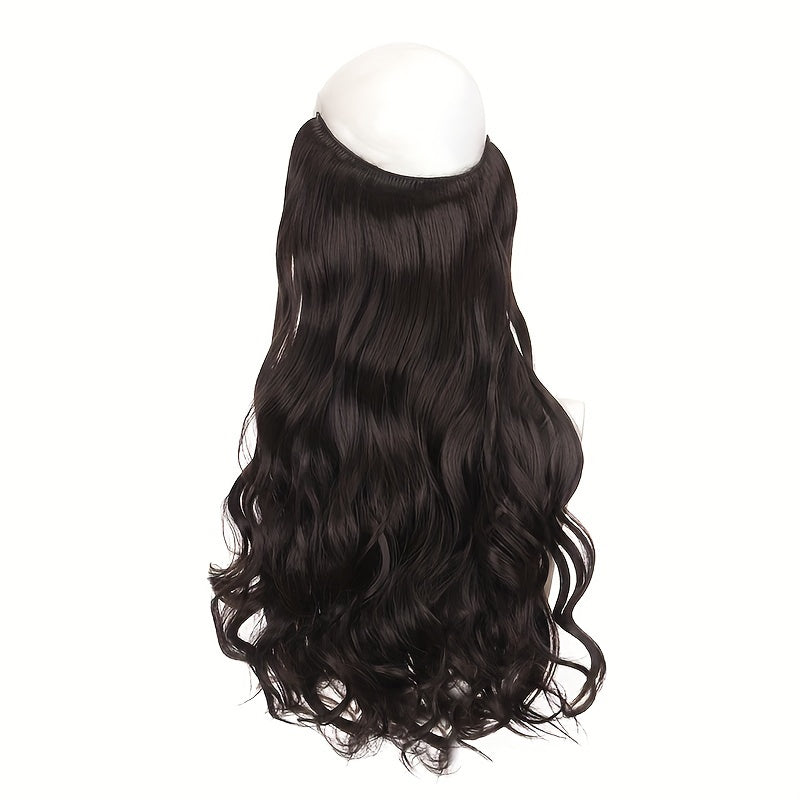 Invisible Wire Women's Hair Extensions - Easy-Clip Curly Synthetic Hairpieces, Comfortable & Natural-Looking for Full-Body Curls