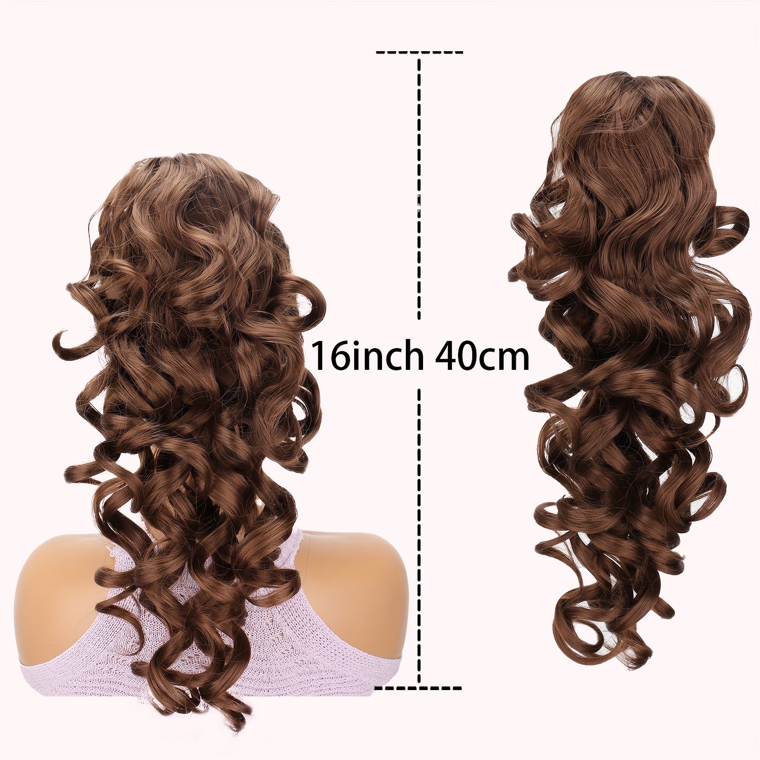 Vintage Ponytail Wig - Stylish Synthetic Heat-Resistant Hairpiece for Casual Attire, Perfect for Halloween and Christmas Celebrations
