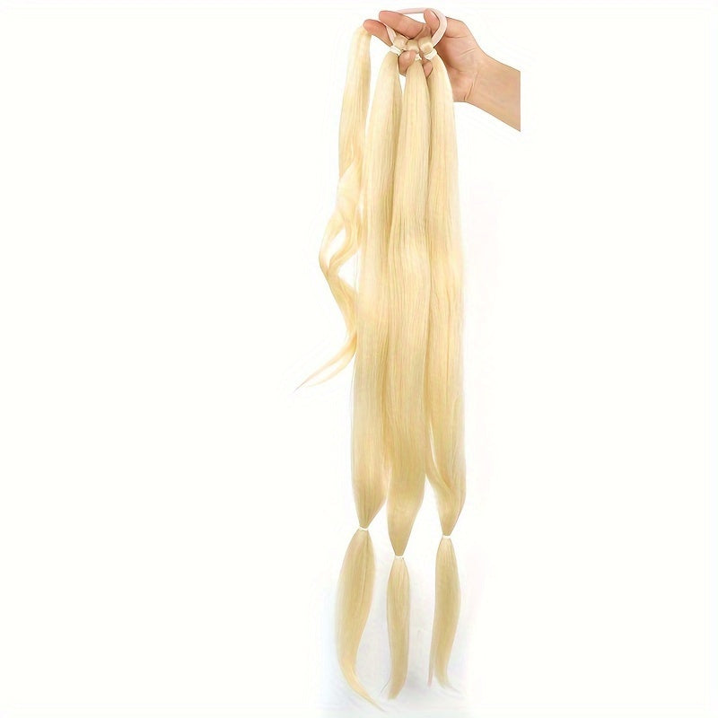 Elegant Long Straight Braided Ponytail Extension for Women - Natural-Looking, Soft Synthetic Hair with High-Temperature Fiber, Easy Wrap-Around Design - Perfect for Daily Use, Ponytail Hair Extensions