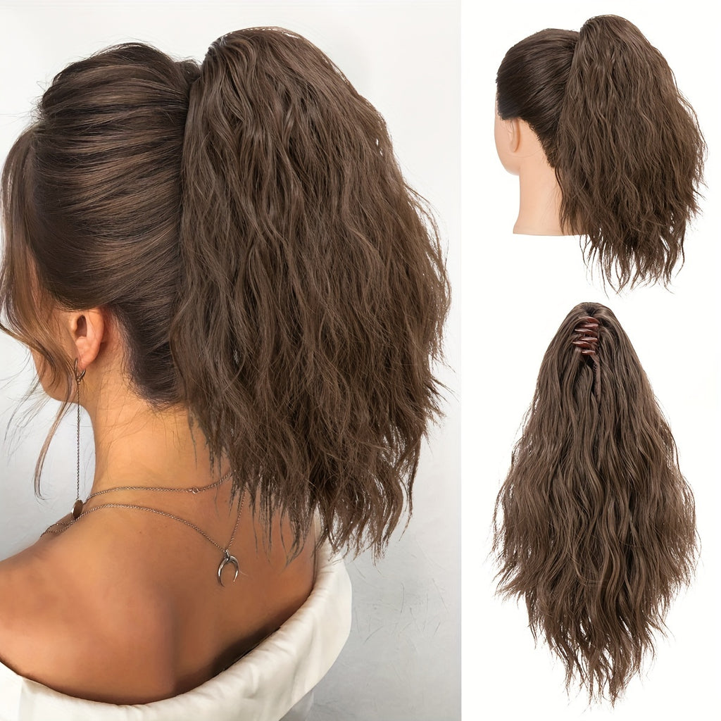 14inch Curly Wavy Fluffy Synthetic Ponytail Hairpieces - Add Volume, Style, and Elegance to Your Hair with Easy Clip-In Design - Perfect for Caucasian Women Seeking a Long, Luscious Look