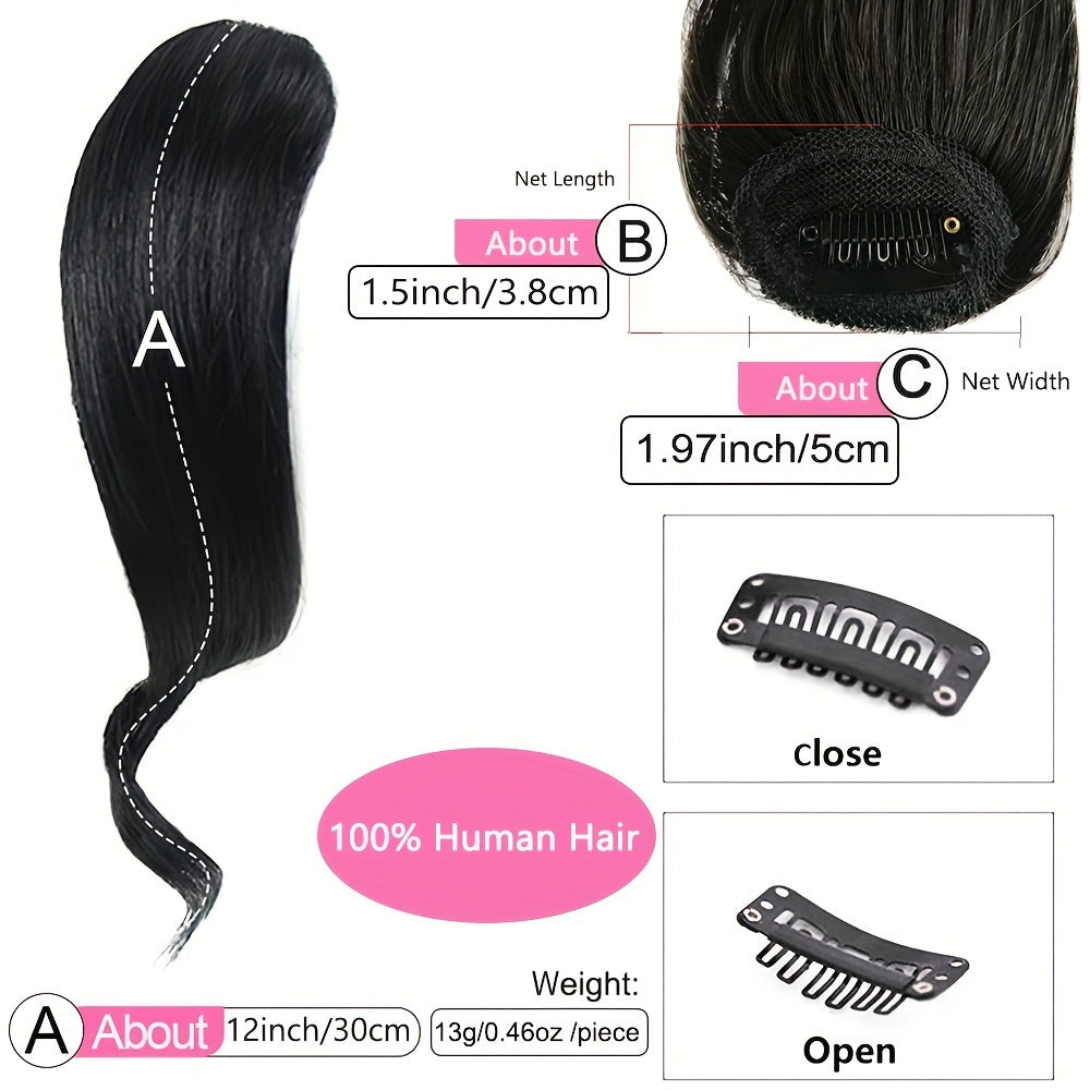 Side Hair Bangs 100% Human Hair Clip In Hair Extensions Elegant For Daily Use Cosplay Party Hair Bangs Valentine Gift - Style: Elegant; Gender: Women; Curl: Body Wave; Hair Material: Human Hair