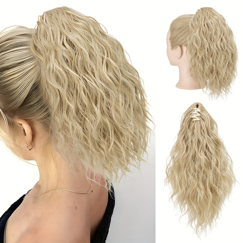14inch Curly Wavy Fluffy Synthetic Ponytail Hairpieces - Add Volume, Style, and Elegance to Your Hair with Easy Clip-In Design - Perfect for Caucasian Women Seeking a Long, Luscious Look