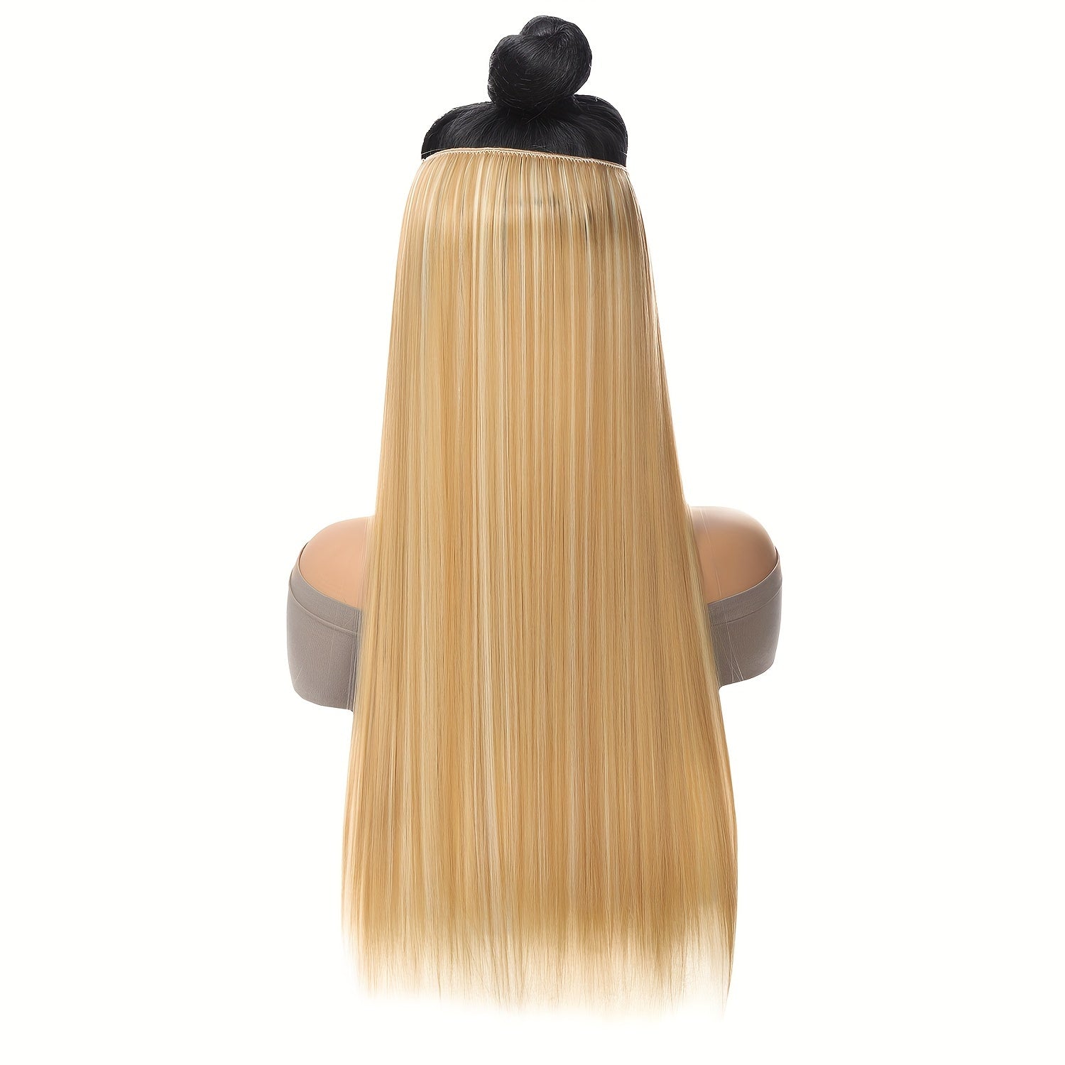 Synthesis Of The Line Type Hair Extensions Straight Hair Wig Piece One Hairpiece With Invisible Fish Line Transparent Wire Adjustable Size
