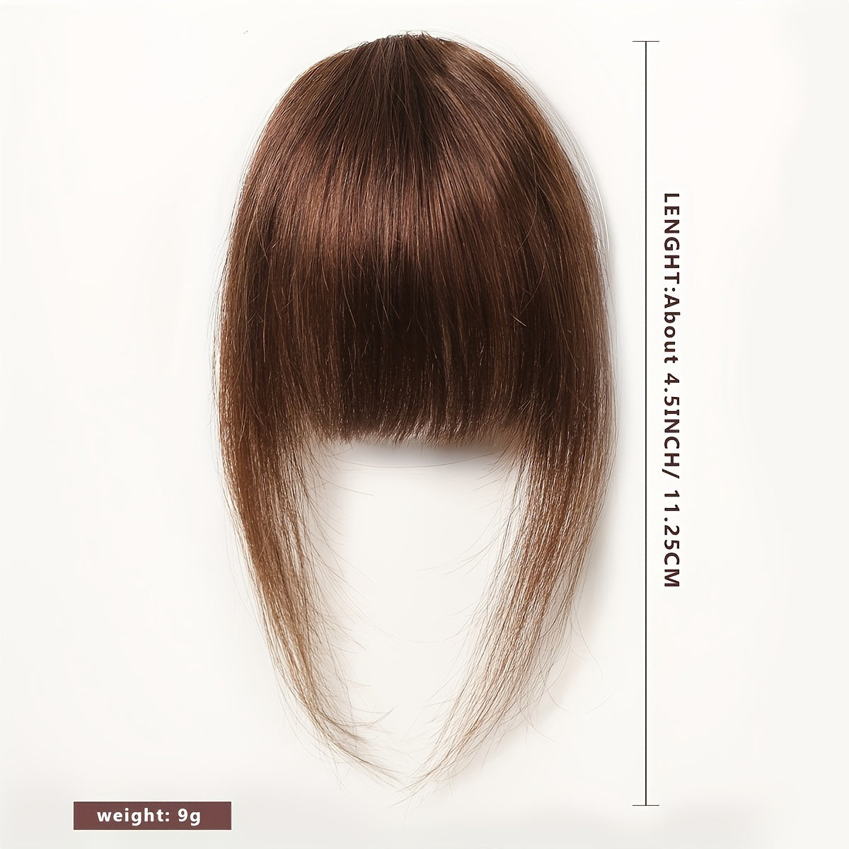 100% Human Bangs Hair Clip in Bangs Real Human Hair Wispy Bangs Hair Length 10.16 cm Net Weight 9 grams Hairpieces for Women Clip on Air Bangs Flat Neat Bangs Hair Extension for Daily Wear Natural Soft