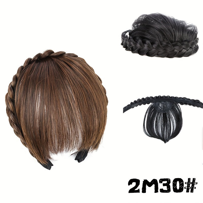 New Hair Accessories With Bangs Braids Headband Hair Extension High Temperature Synthetic Fiber Fake Hair For Women Daily Use Halloween Christmas
