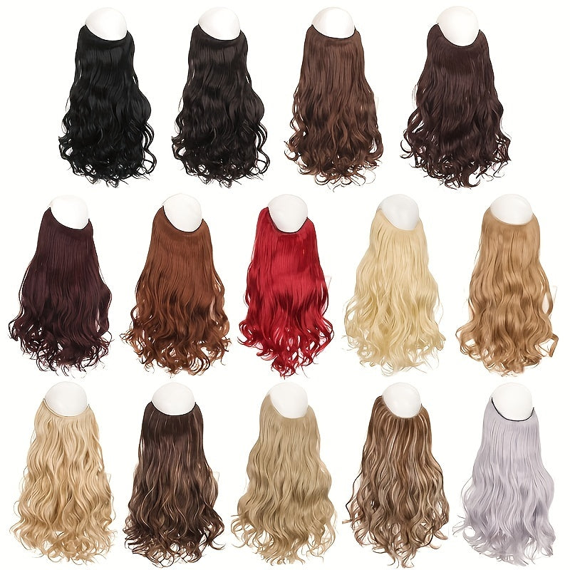 Invisible Wire Women's Hair Extensions - Easy-Clip Curly Synthetic Hairpieces, Comfortable & Natural-Looking for Full-Body Curls