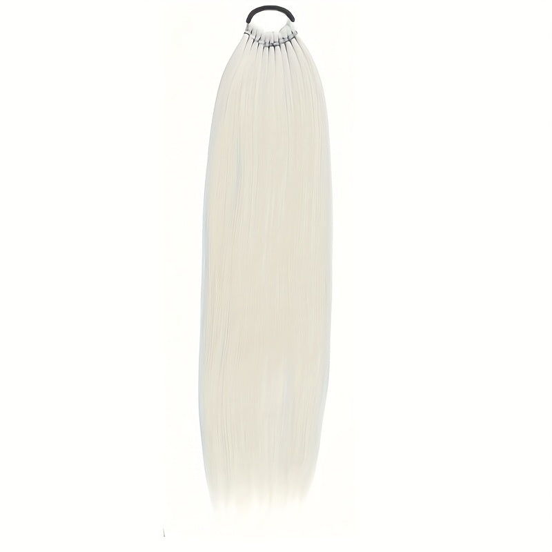 24-Inch Straight Synthetic Ponytail Extension for Women - Versatile Clip-In Hairpiece for Everyday & Special Occasions