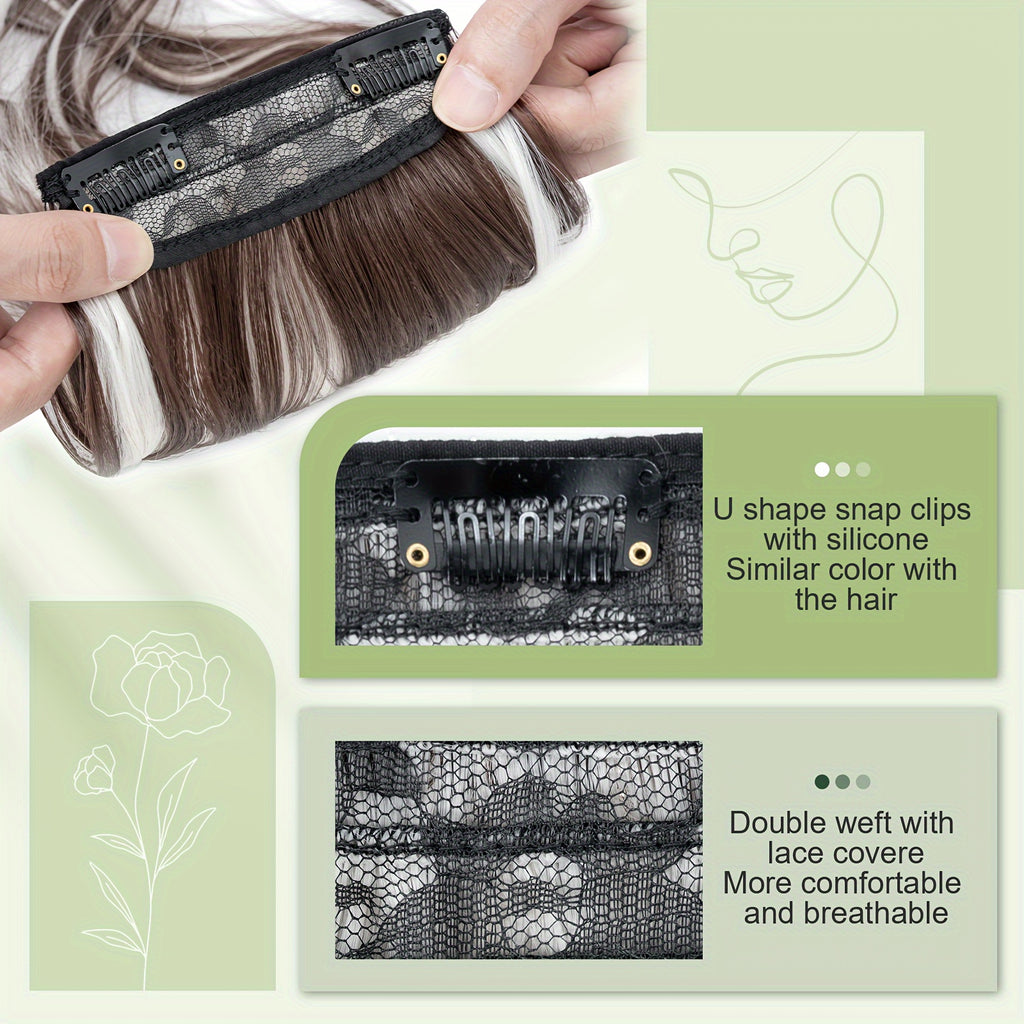 Balayage 55.88 cm Clip In Hair Extensions 4pcs Long Wavy Thick Highlighted Clip In Hairpieces Curly Synthetic Full Head Hair Extension for Women Daily Use Brown Bleach Blonde Black Christmas And Halloween Gift