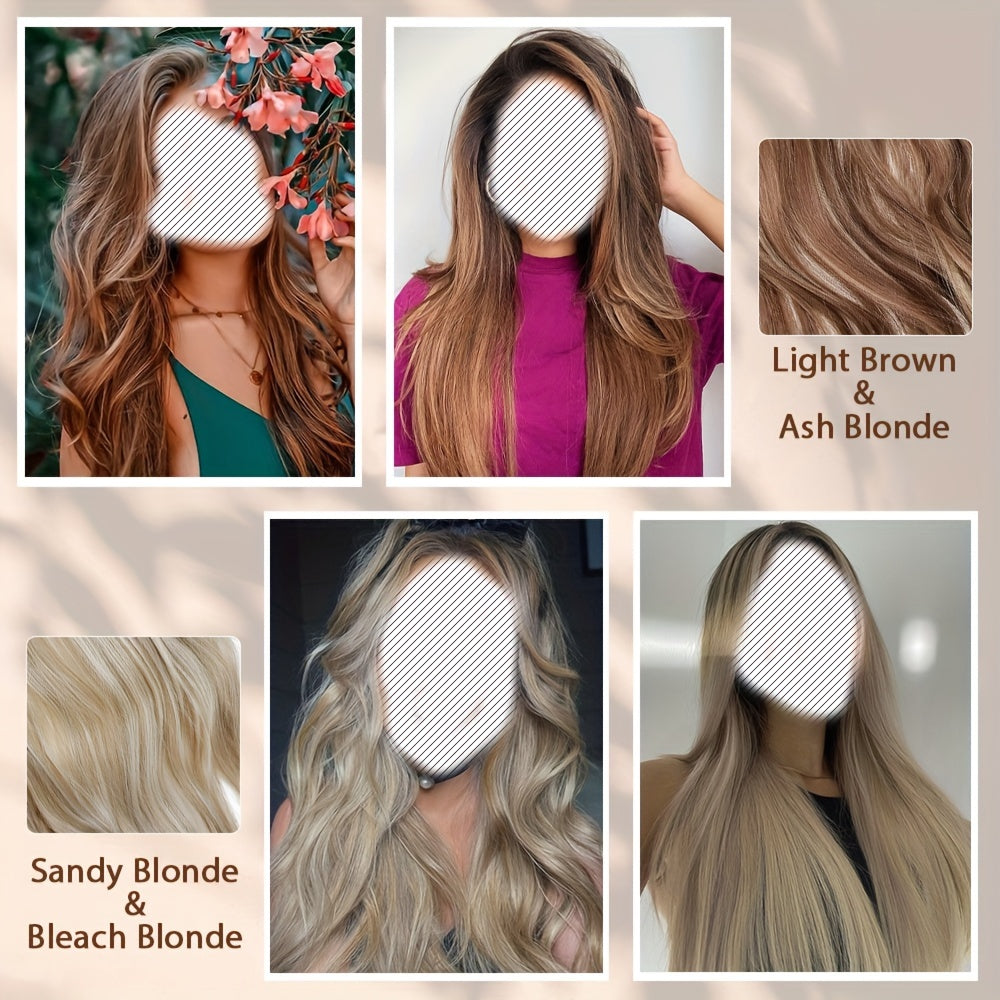 S-NOILITE Invisible Wire Hair Extensions - Adjustable Size, Breathable Lace Net, Synthetic Straight/Curly/Wavy Secret Headband for Women, Natural Look Highlighting Piece