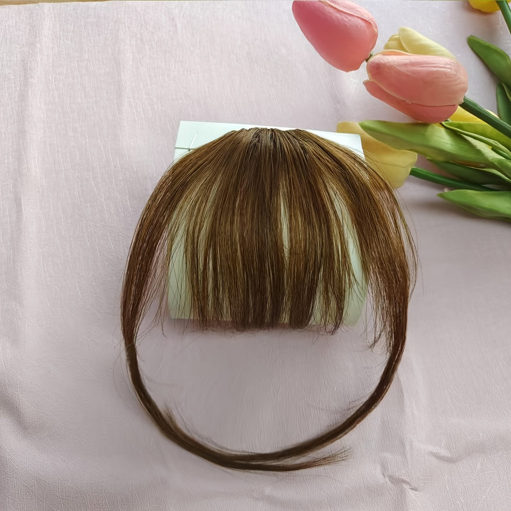 Clip-In Bangs - Invisible & Seamless Lightweight 100% Human Hair, Wispy Bangs with Sideburns, Natural Curved Hair Extensions for Women, Daily Wear & Stylish Look, Stylish Hair Accessory | Natural Hair Look | Lightweight Hairpiece, Hair Extensions