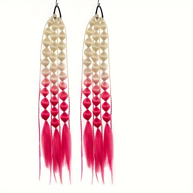 Behufun Women's Yaki Straight Bubble Ponytail Extensions - 2 Pack, 50.8cm Lightweight Hair Extensions with Tie, Ombre Synthetic Ponytails for All Ages, Rave and Festival Hair Accessories
