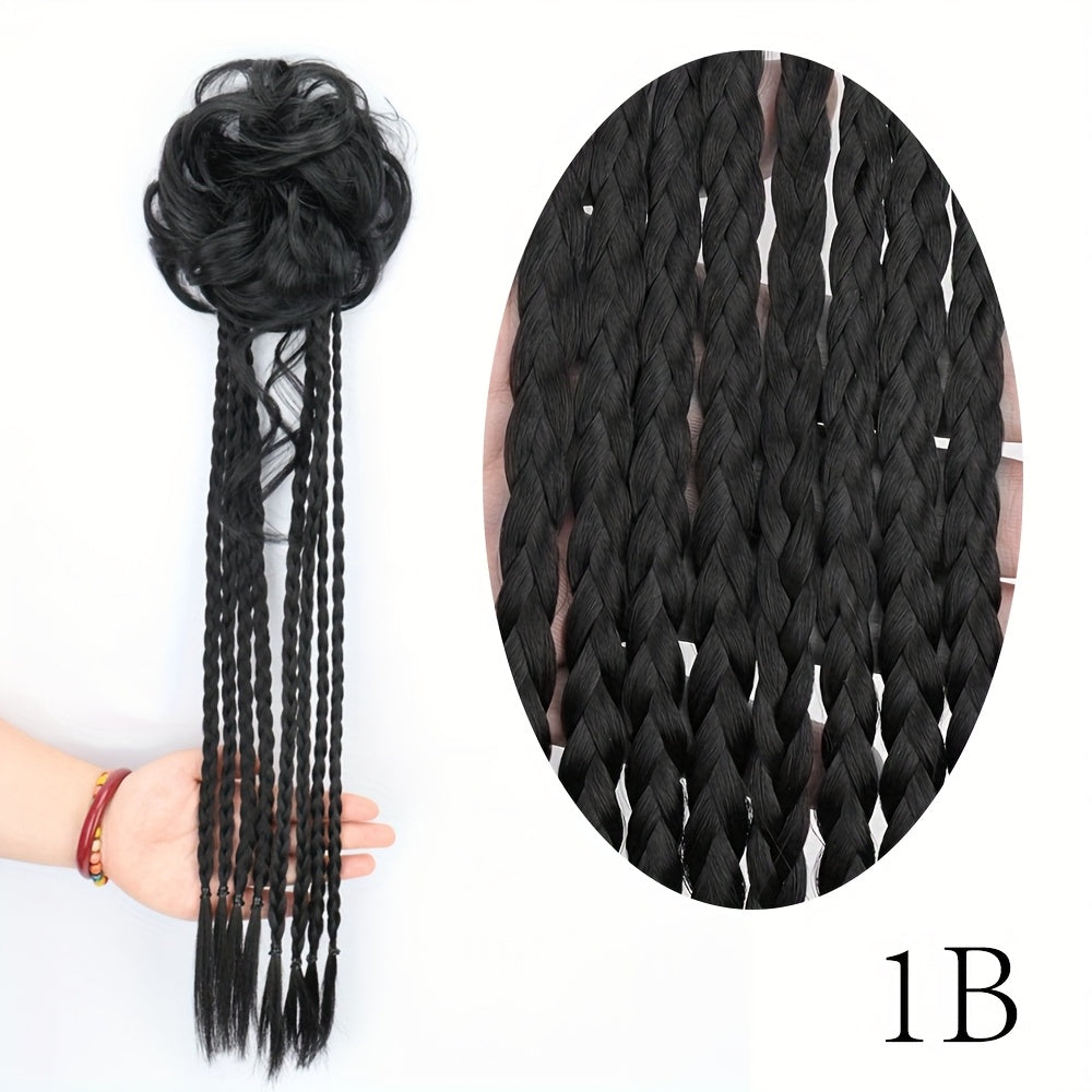Women'S Silvery Gray Long Braid Ponytail Extension - High Temperature Fiber, Natural Look, Easy Attach, Everyday Synthetic Hairpiece for Women, Ponytail Extensio