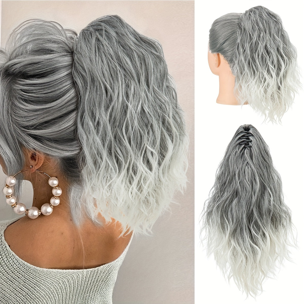 14inch Curly Wavy Fluffy Synthetic Ponytail Hairpieces - Add Volume, Style, and Elegance to Your Hair with Easy Clip-In Design - Perfect for Caucasian Women Seeking a Long, Luscious Look