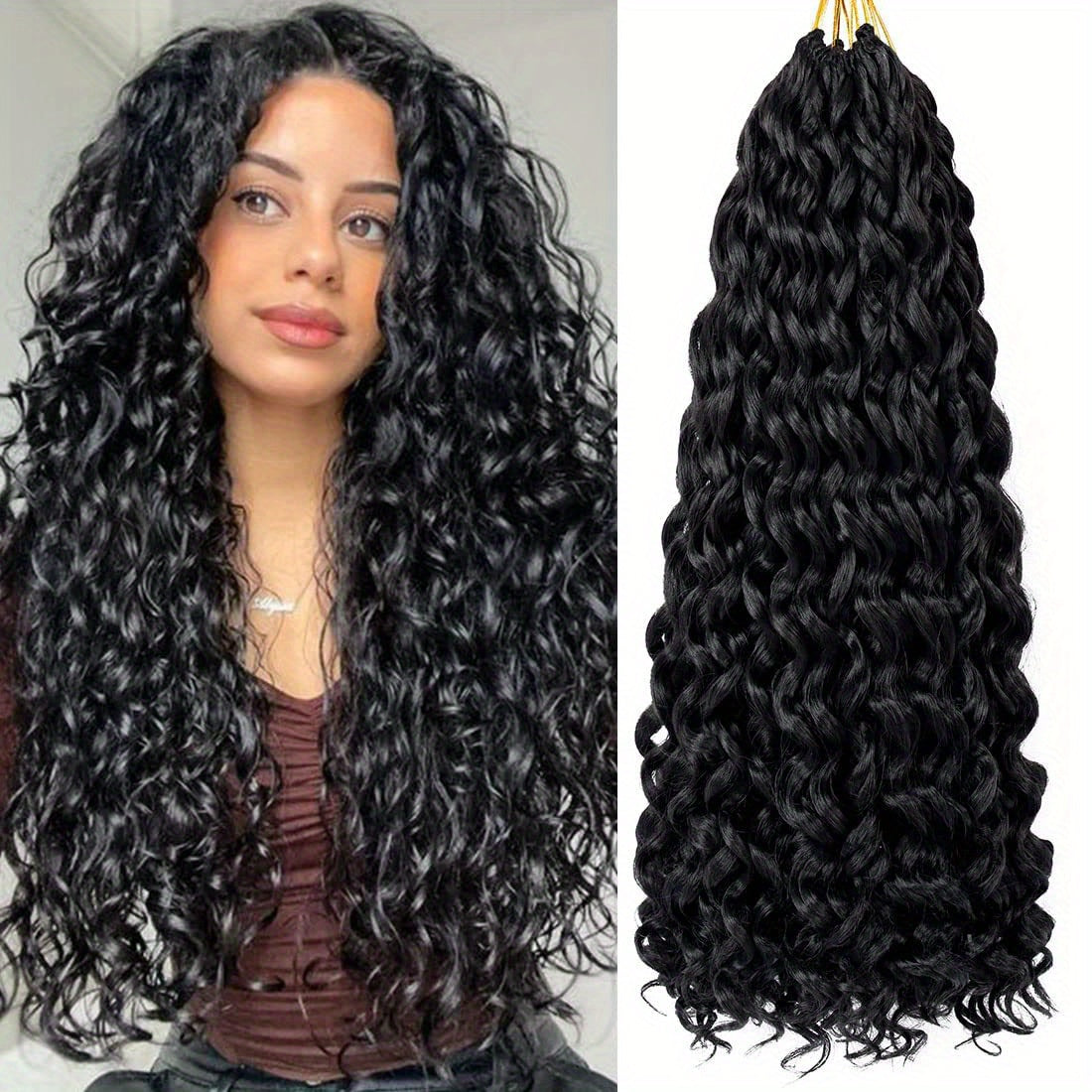 4 Packs Curl Crochet Hair Short Curly Crochet Hair For Women Water Wave Beach Curl Deep Twist Crochet Braids Synthetic Braiding Hair Extensions