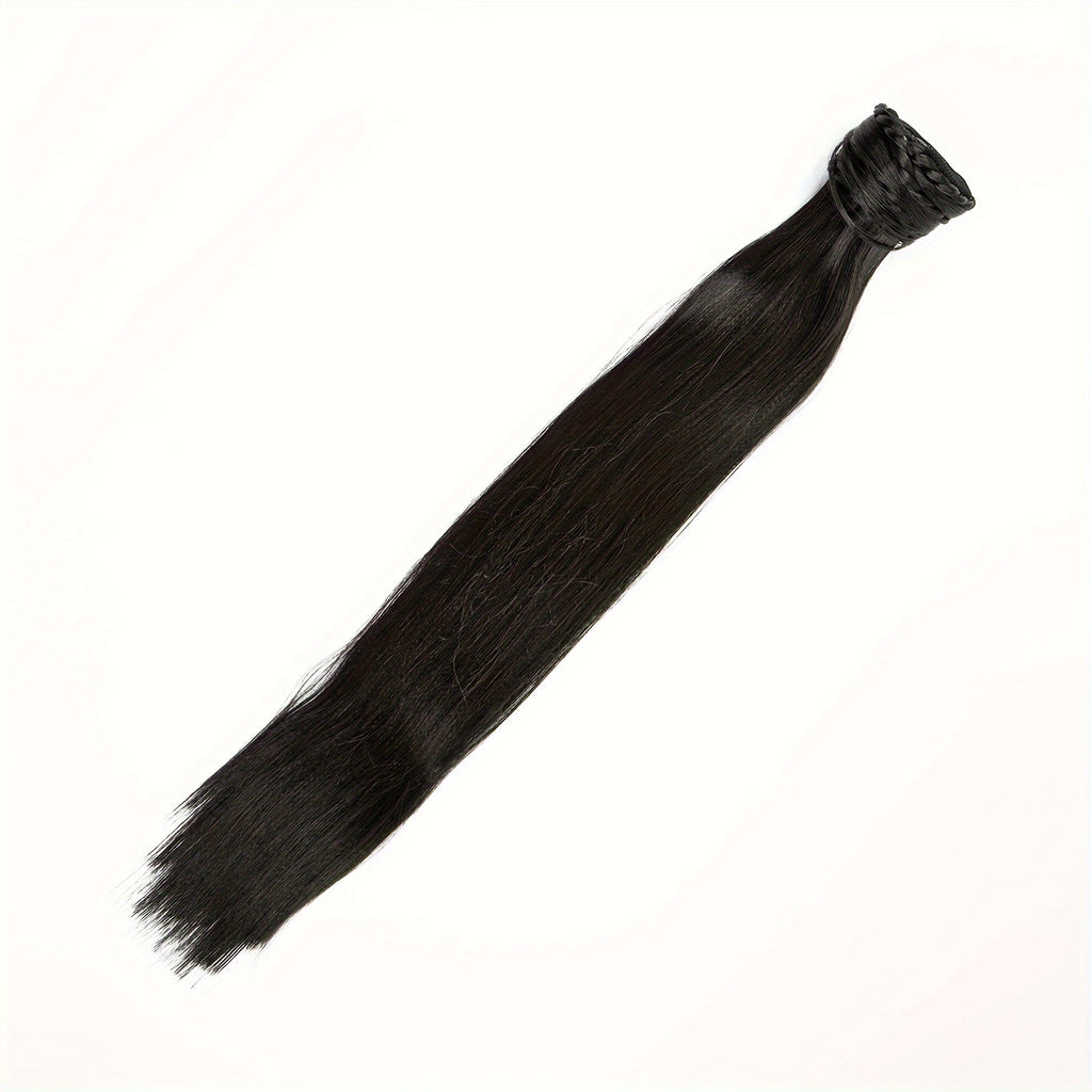 Elegant Straight Ponytail Hair Extension for Women, Synthetic Clip-In Tail Hairpiece, Versatile Accessory for All - Fashion Fiber Chic Ponytail Extension