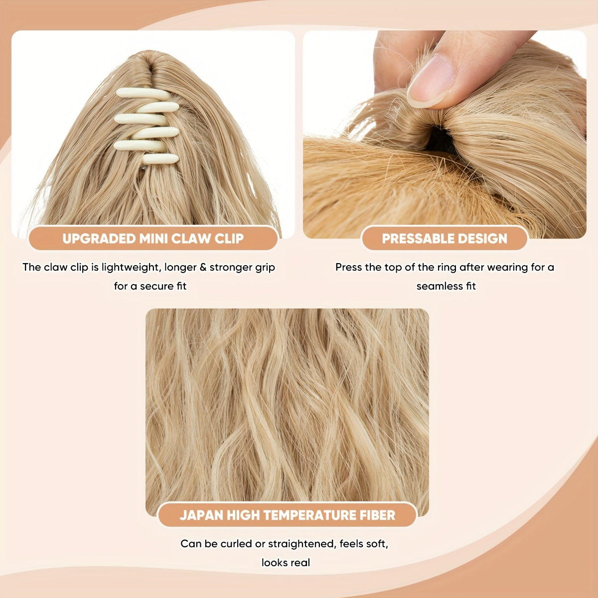 14inch Curly Wavy Fluffy Synthetic Ponytail Hairpieces - Add Volume, Style, and Elegance to Your Hair with Easy Clip-In Design - Perfect for Caucasian Women Seeking a Long, Luscious Look