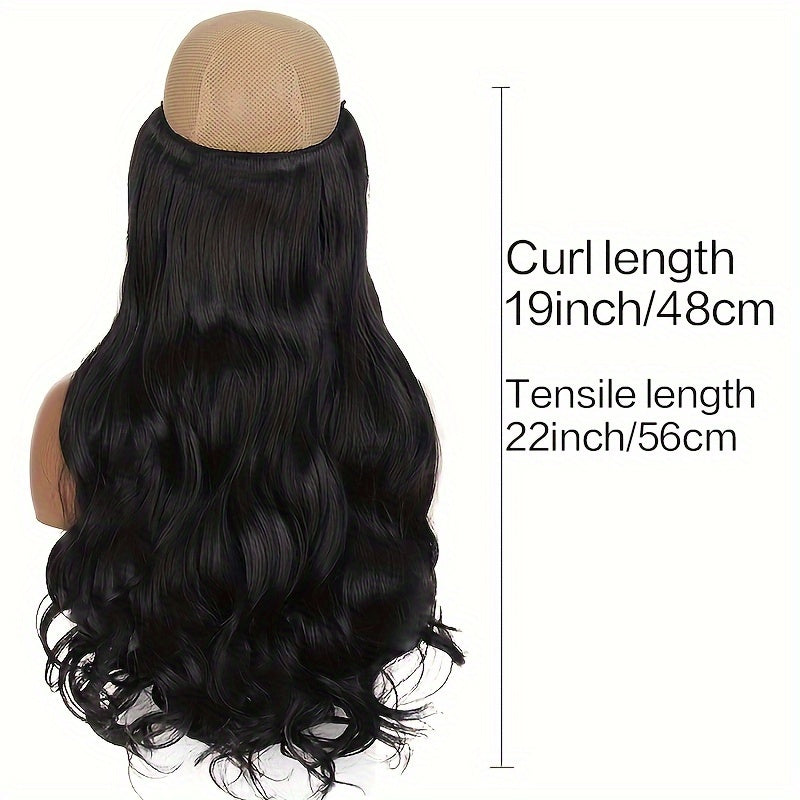 Invisible Wire Women's Hair Extensions - Easy-Clip Curly Synthetic Hairpieces, Comfortable & Natural-Looking for Full-Body Curls
