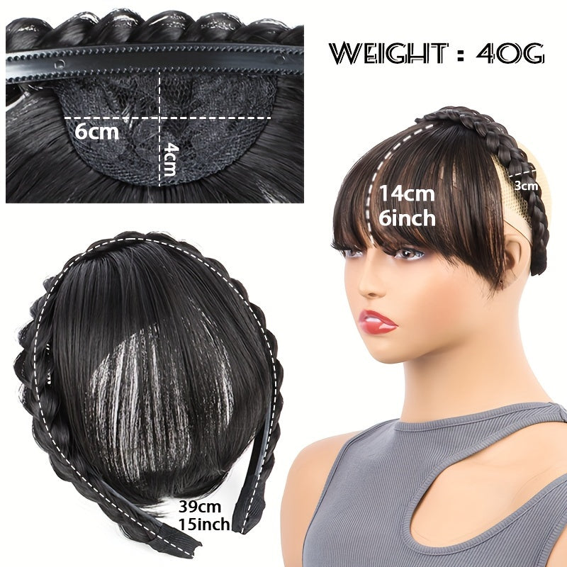 New Hair Accessories With Bangs Braids Headband Hair Extension High Temperature Synthetic Fiber Fake Hair For Women Daily Use Halloween Christmas