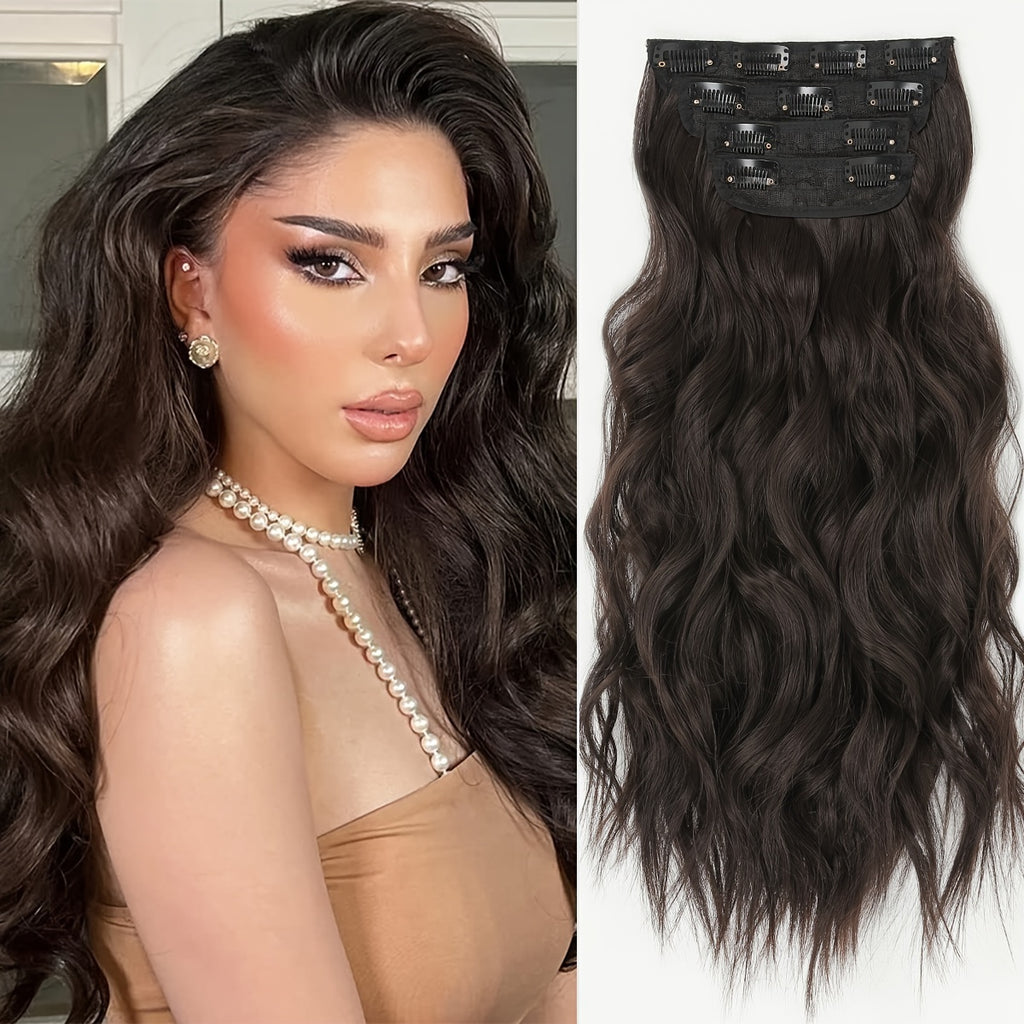 YUSULAXI Body Wave Heat Resistant High Temperature Fiber Hair Extension, 22 Inch Long, Ombre Color, for Women
