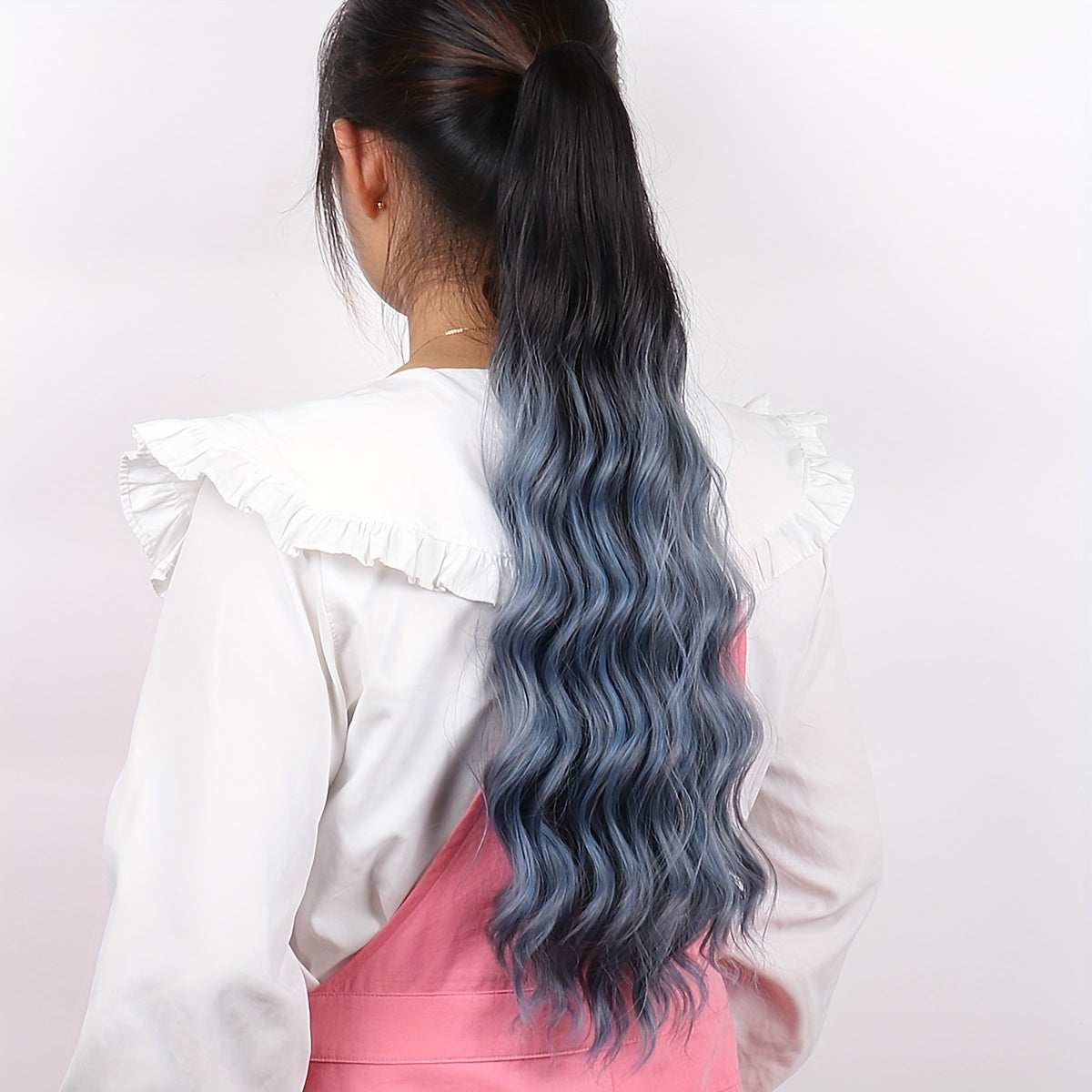 Purple Ponytail Extensions, Long Synthetic Pony Tails Hair Extensions Clip On Ponytails For Women, 60.96cm Claw Ponytail Extension Hair Piece Wavy High Pony Tails Synthetic Heat Friendly Fiber For Girls