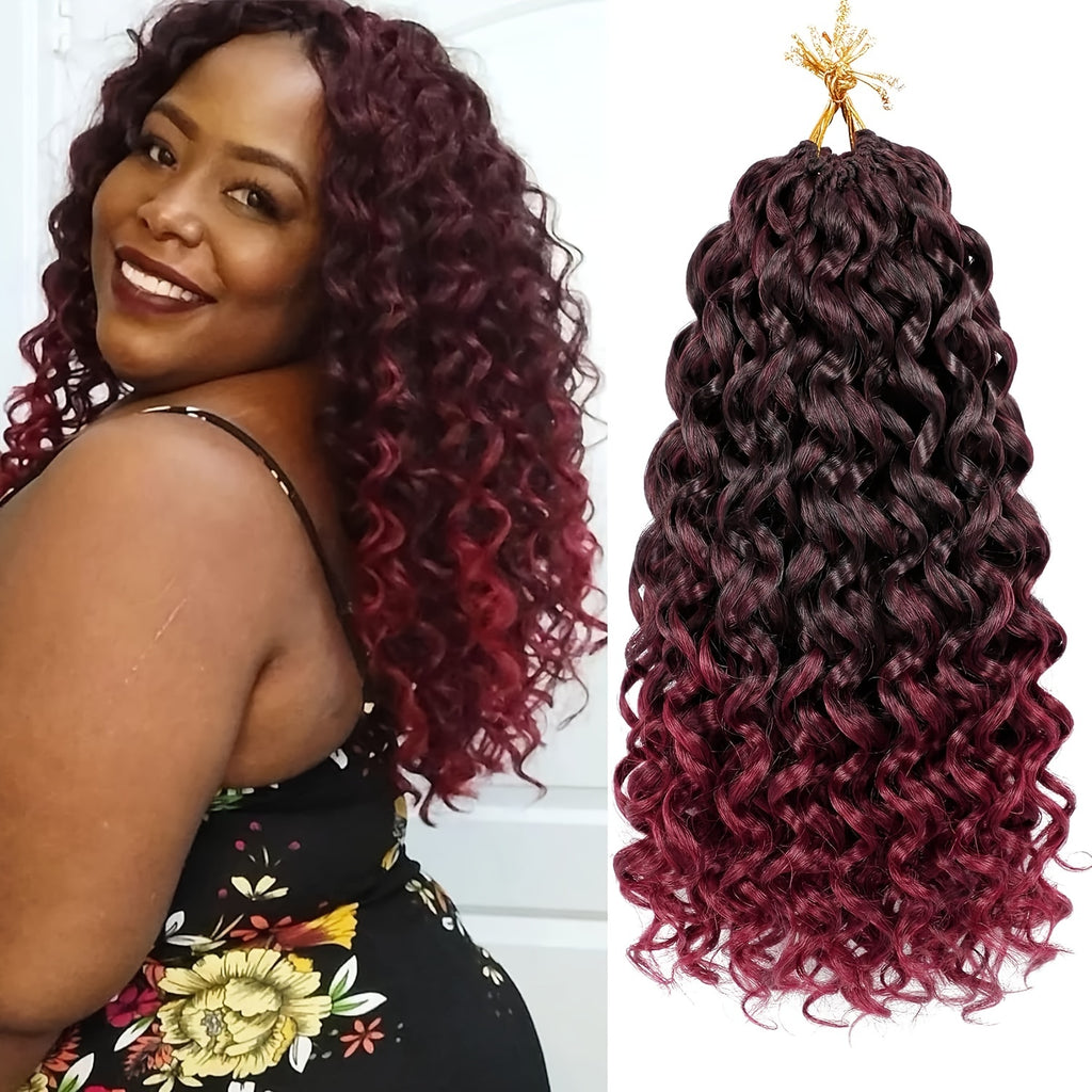 4 Packs Curl Crochet Hair Short Curly Crochet Hair For Women Water Wave Beach Curl Deep Twist Crochet Braids Synthetic Braiding Hair Extensions