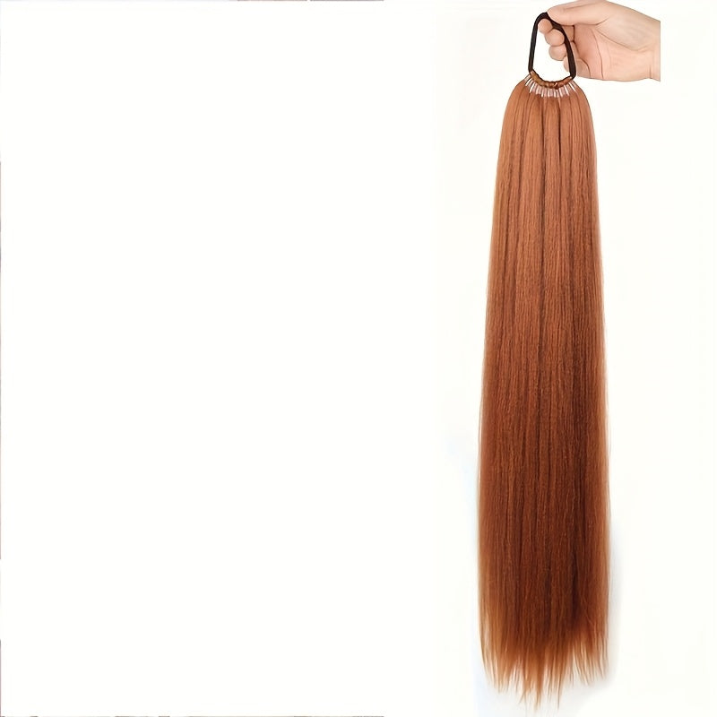 24-Inch Straight Synthetic Ponytail Extension for Women - Versatile Clip-In Hairpiece for Everyday & Special Occasions
