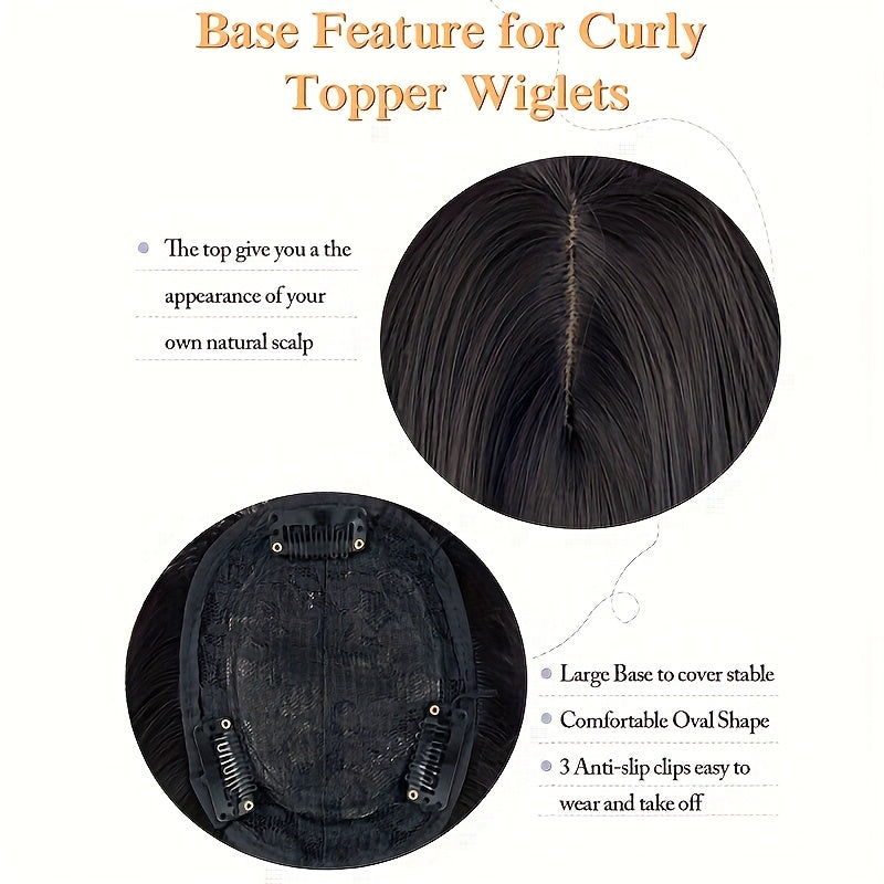[Synthetic Hairpiece] 22-Inch Light Golden And Bleached Blonde Mixed Hair Top Synthetic Hairpiece | 55 Cm | Synthetic | Swiss Base And 3 Clips | Thinning Hair And Gray Hair Loss