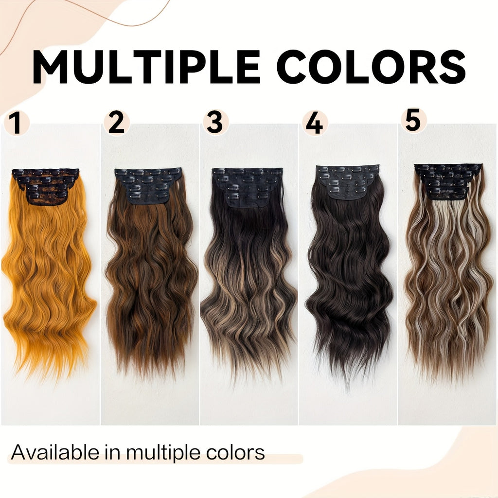YUSULAXI 22" Heat-Resistant Synthetic Hair Patch - Ombre Curly Wave Extensions for Women, Multi-Ethnic Friendly, Natural Look & Easy Maintenance for Daily Use