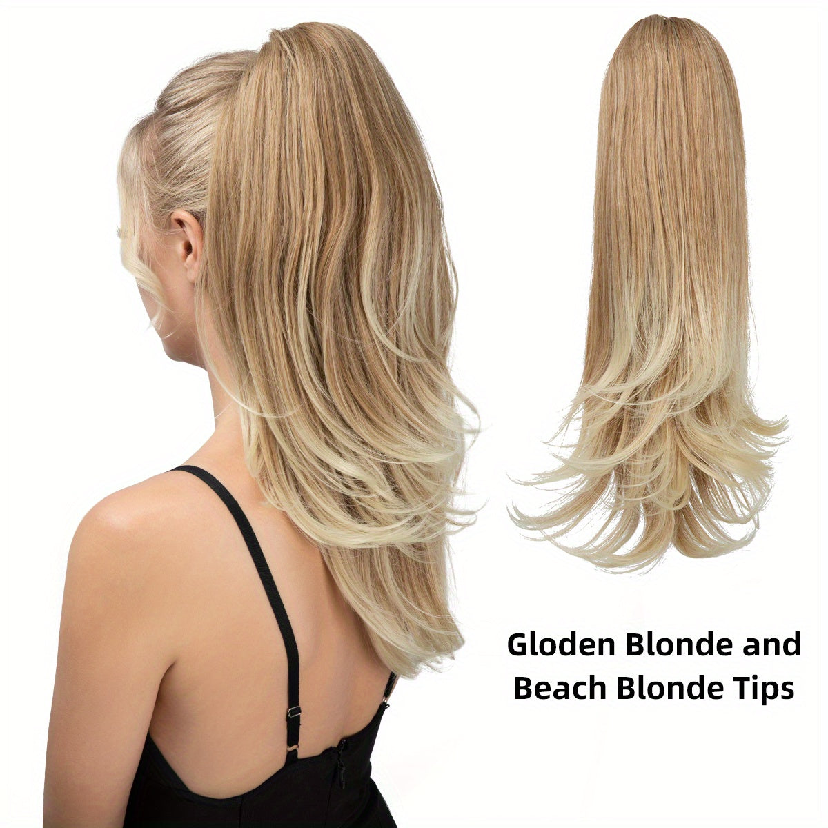 180° Rotating Claw Clip Ponytail Extension for Women - Easy-to-Wear Synthetic Curly Wave Hairpiece, Natural Look with High-Temperature Fiber, Versatile Styling for All Hair Types, Versatile Hairpiece | Curly Wave Design | Secure Fit Clip