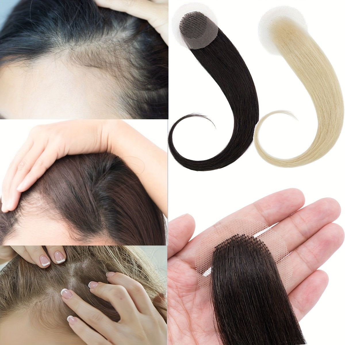 100% Human Hair Lace Front Extensions - Invisible & Natural Look, Straight Hair Pieces for Alopecia Areata Coverage, Unisex Adult, Suitable for All Hair Types, Hair Replacement Relax | Elegant Straight Hair | Realistic Hair Look