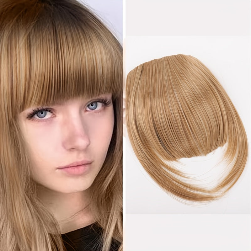 1pc Elegant Straight Synthetic Hair Extensions, Air Anime Bangs for Women, High Temperature Fiber, Invisible Clip, Natural Look, Durable Fake Hair Fringe