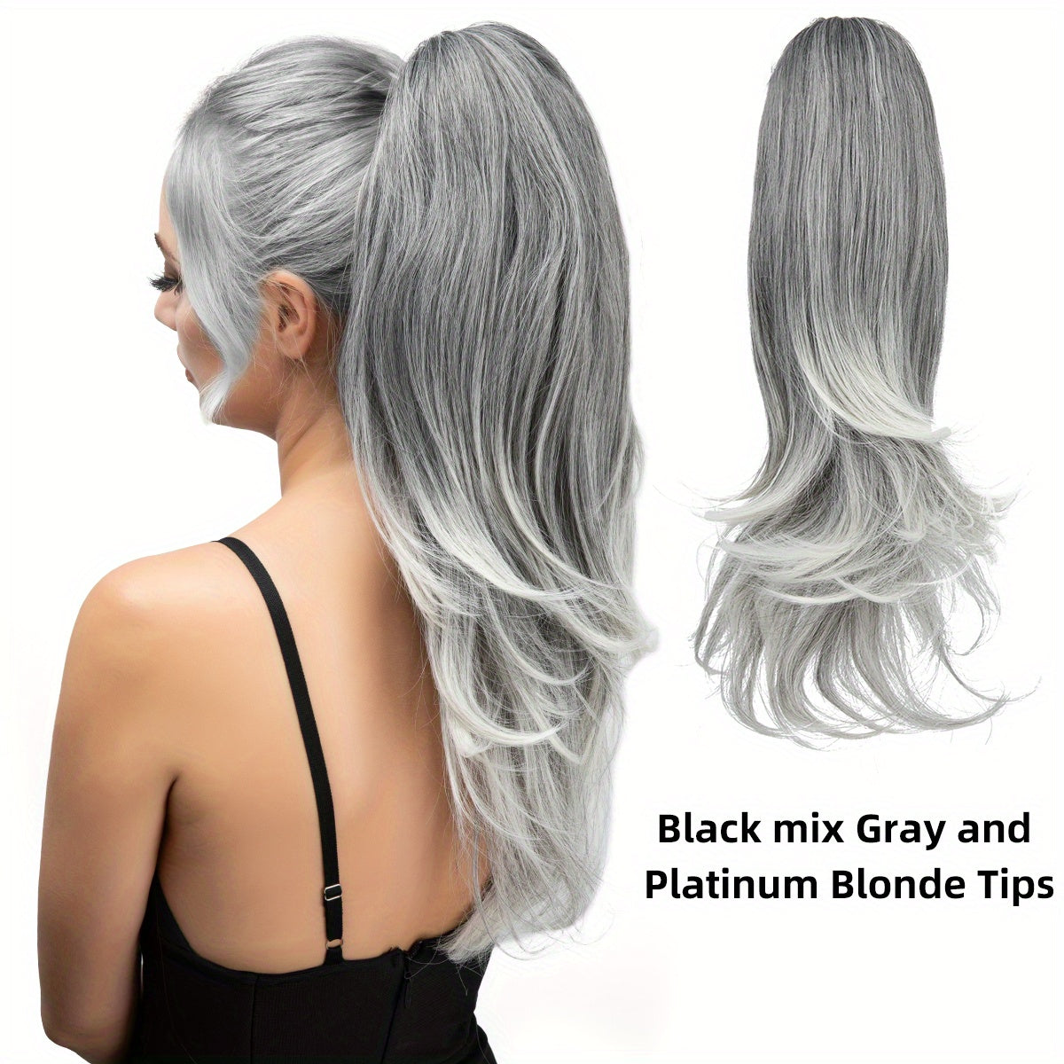 180° Rotating Claw Clip Ponytail Extension for Women - Easy-to-Wear Synthetic Curly Wave Hairpiece, Natural Look with High-Temperature Fiber, Versatile Styling for All Hair Types, Versatile Hairpiece | Curly Wave Design | Secure Fit Clip