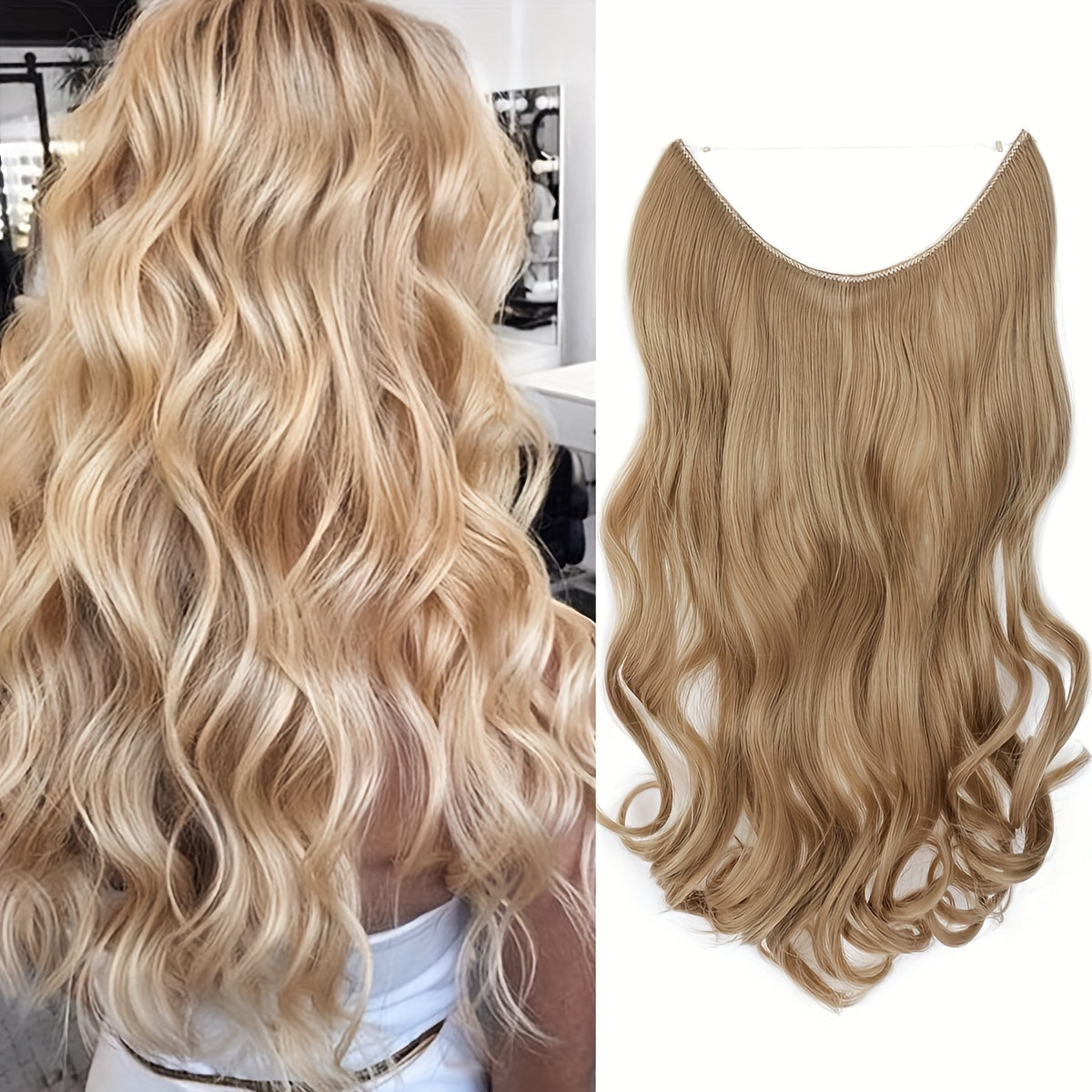 Hair Extensions Invisible Hair Extensions Secret Hidden Wire Long Curly Hair Pieces For Women Synthetic Halloween Christmas