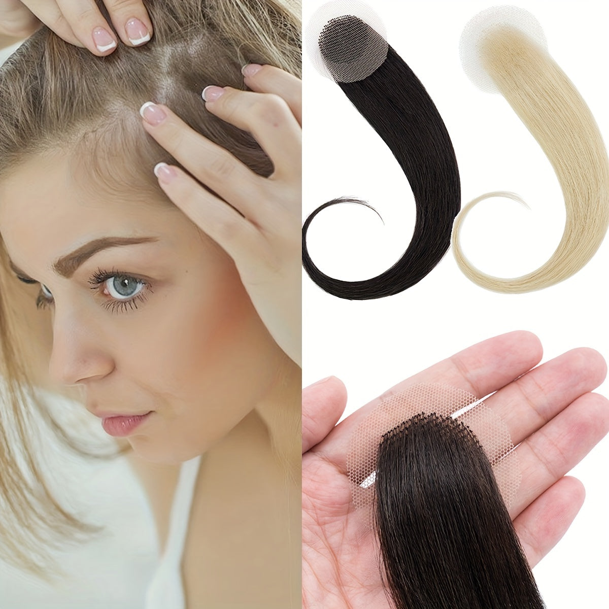 100% Human Hair Lace Front Extensions - Invisible & Natural Look, Straight Hair Pieces for Alopecia Areata Coverage, Unisex Adult, Suitable for All Hair Types, Hair Replacement Relax | Elegant Straight Hair | Realistic Hair Look