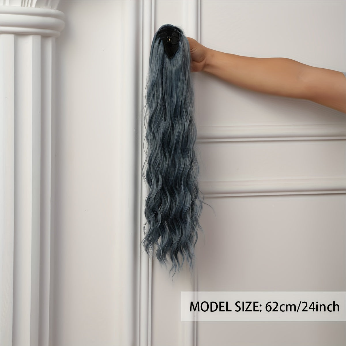 Purple Ponytail Extensions, Long Synthetic Pony Tails Hair Extensions Clip On Ponytails For Women, 60.96cm Claw Ponytail Extension Hair Piece Wavy High Pony Tails Synthetic Heat Friendly Fiber For Girls