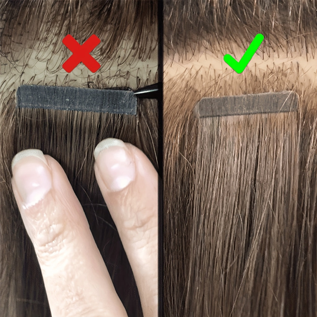 10pcs/1 Pack Straight Real Human Hair Tape In Extensions Straight Smooth Hair Extensions 40.64cm-60.96cm Natural Popular Blonde Color Human Hair Extneisons For Women, Versatile Use For Ewedding, Party, Brithday, Fesitival To Add Volumn And Length.