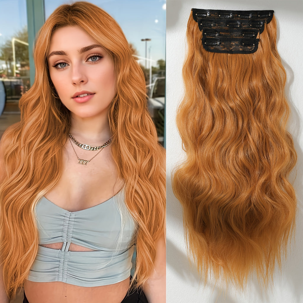 YUSULAXI Body Wave Heat Resistant High Temperature Fiber Hair Extension, 22 Inch Long, Ombre Color, for Women