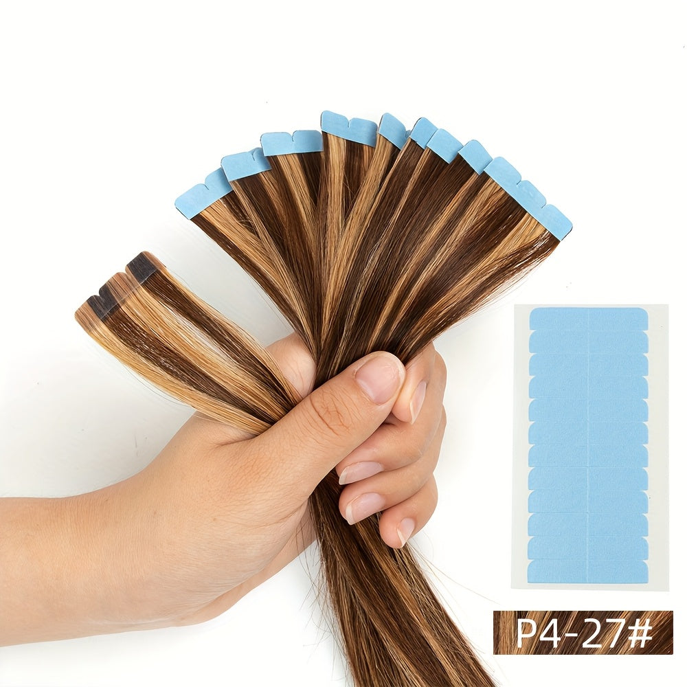 Invisible Seamless Tape-In Hair Extensions Ranging from 12 to 50.8 cm with Double-Sided Mini Tape.