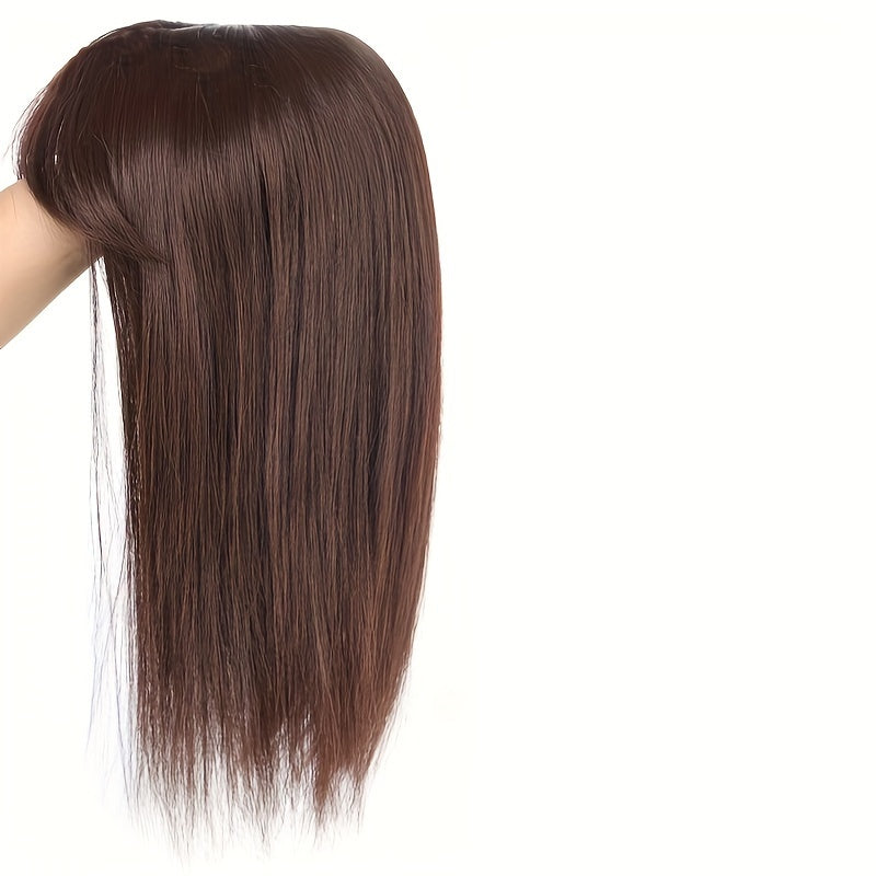 35.56cm Hair Toppers for Women with Thinning Hair Synthetic Clip in Hair Pieces Large Base Wiglets with Bangs Hair Extension Hairpieces Synthetic Straight Hair pieces with Bangs