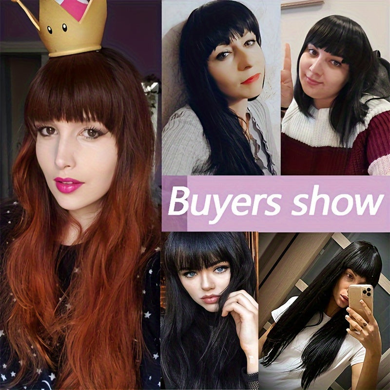 Clip In Bangs Hair Extensions Synthetic Fringe Bangs With Temples For Women Fake Bangs Hairpieces For Daily Wear Hair Accessories Halloween Christmas