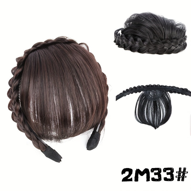 New Hair Accessories With Bangs Braids Headband Hair Extension High Temperature Synthetic Fiber Fake Hair For Women Daily Use Halloween Christmas