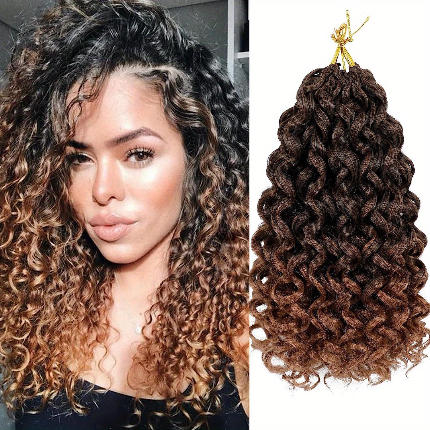 4 Packs Curl Crochet Hair Short Curly Crochet Hair For Women Water Wave Beach Curl Deep Twist Crochet Braids Synthetic Braiding Hair Extensions