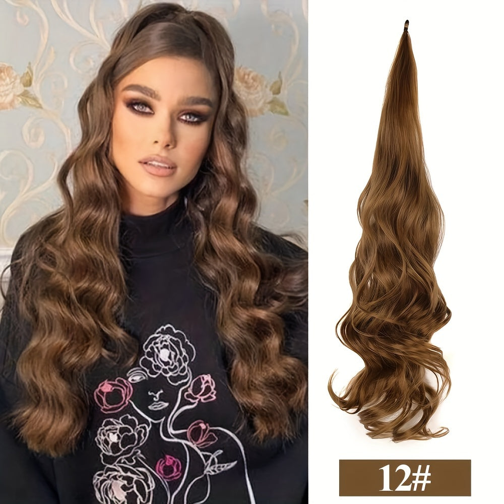 Ponytail Extension 81.28 cm Flexible Wrap Around Ponytail Hair Extensions Long Curly Pony Tails Hair Extensions Wavy Hair Ponytails Hairpieces for Women