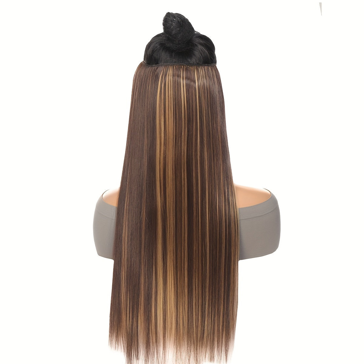 Synthesis Of The Line Type Hair Extensions Straight Hair Wig Piece One Hairpiece With Invisible Fish Line Transparent Wire Adjustable Size