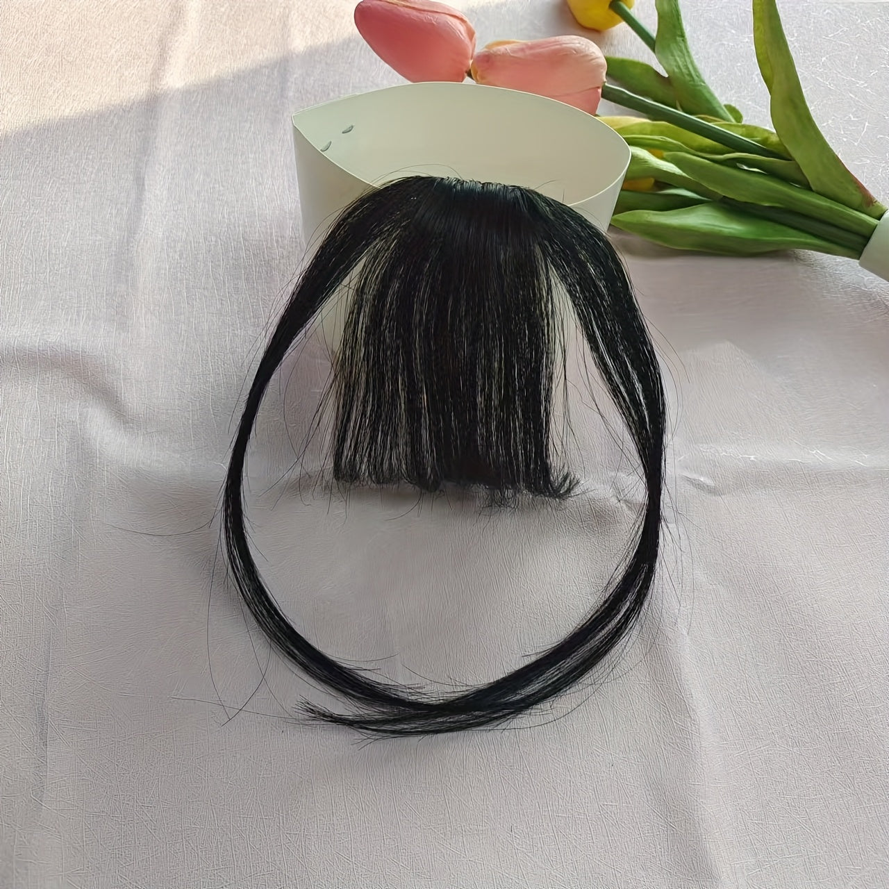 Clip-In Bangs - Invisible & Seamless Lightweight 100% Human Hair, Wispy Bangs with Sideburns, Natural Curved Hair Extensions for Women, Daily Wear & Stylish Look, Stylish Hair Accessory | Natural Hair Look | Lightweight Hairpiece, Hair Extensions