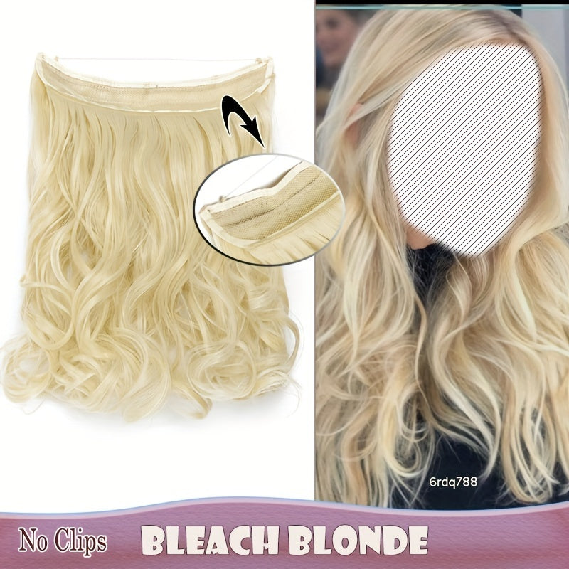 S-NOILITE Invisible Wire Hair Extensions - Adjustable Size, Breathable Lace Net, Synthetic Straight/Curly/Wavy Secret Headband for Women, Natural Look Highlighting Piece