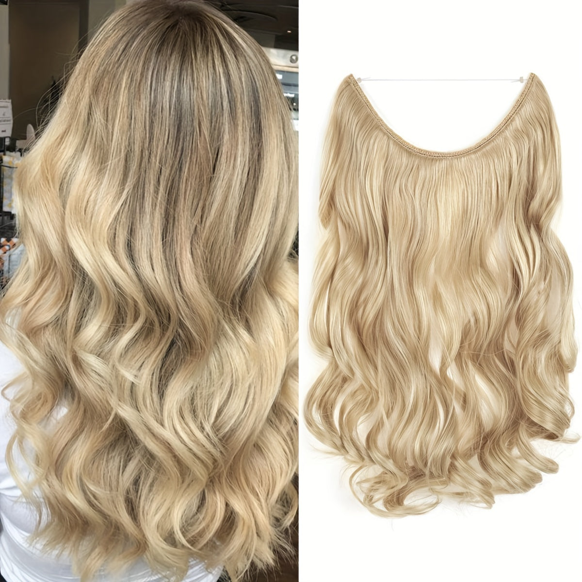 Hair Extensions Invisible Hair Extensions Secret Hidden Wire Long Curly Hair Pieces For Women Synthetic Halloween Christmas