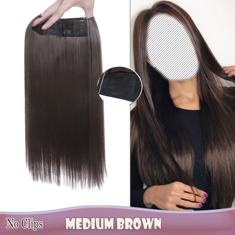 S-NOILITE Invisible Wire Hair Extensions - Adjustable Size, Breathable Lace Net, Synthetic Straight/Curly/Wavy Secret Headband for Women, Natural Look Highlighting Piece