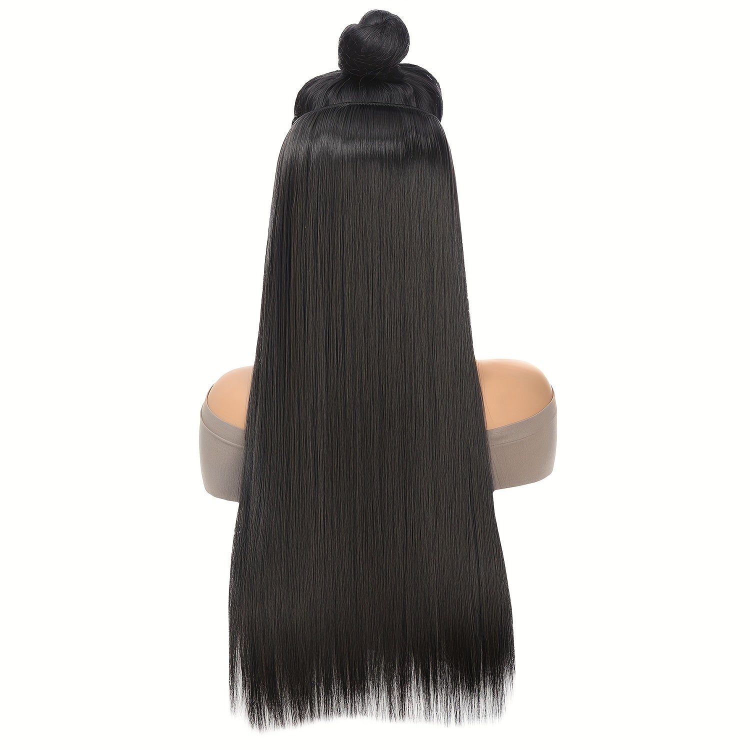 Synthesis Of The Line Type Hair Extensions Straight Hair Wig Piece One Hairpiece With Invisible Fish Line Transparent Wire Adjustable Size